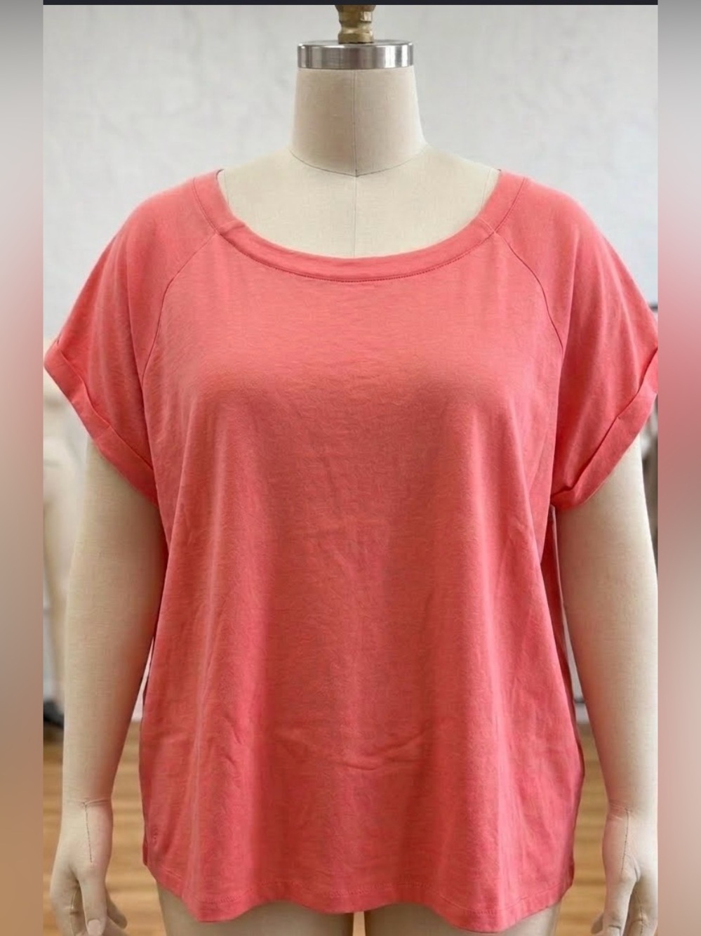 Ralph Lauren Coral Pink Scoop Neck Short Sleeve Shirt - Women's 3X